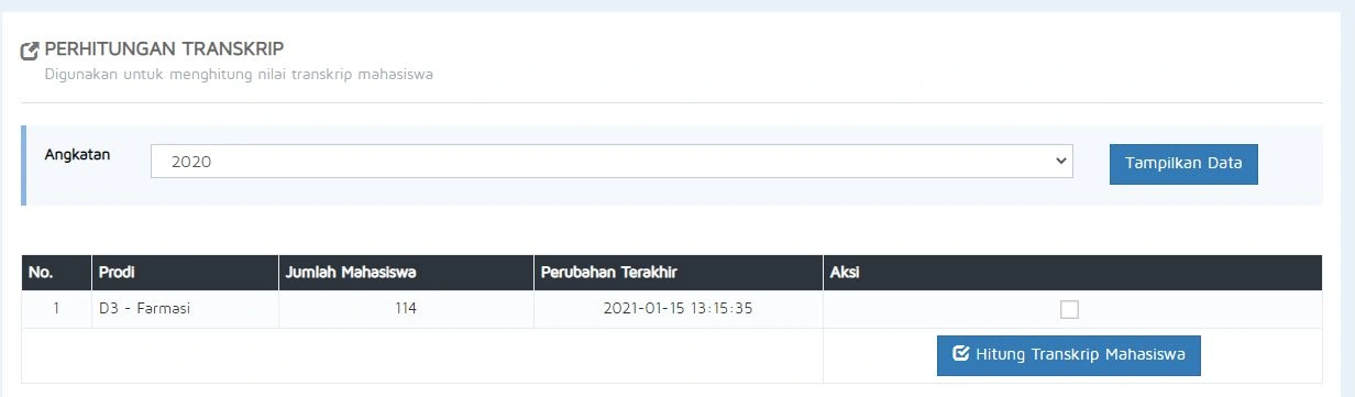 Gambar 3.14 — Hitung Transkrip