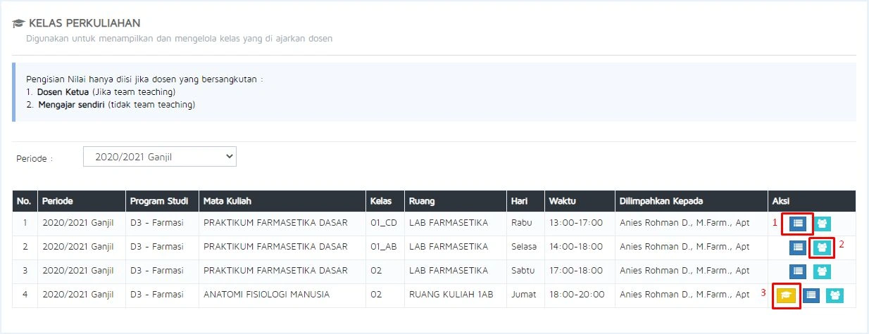 Gambar 4.1 — Jadwal Kelas Perkuliahan