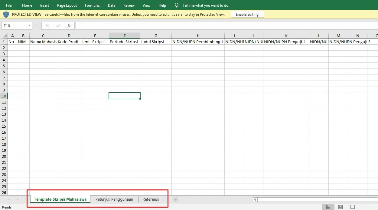 Gambar 3.12 — Template Excel Aktivitas Mahasiswa