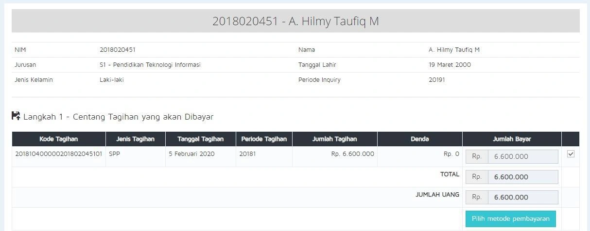 Gambar 5.2 — Metode Pembayaran