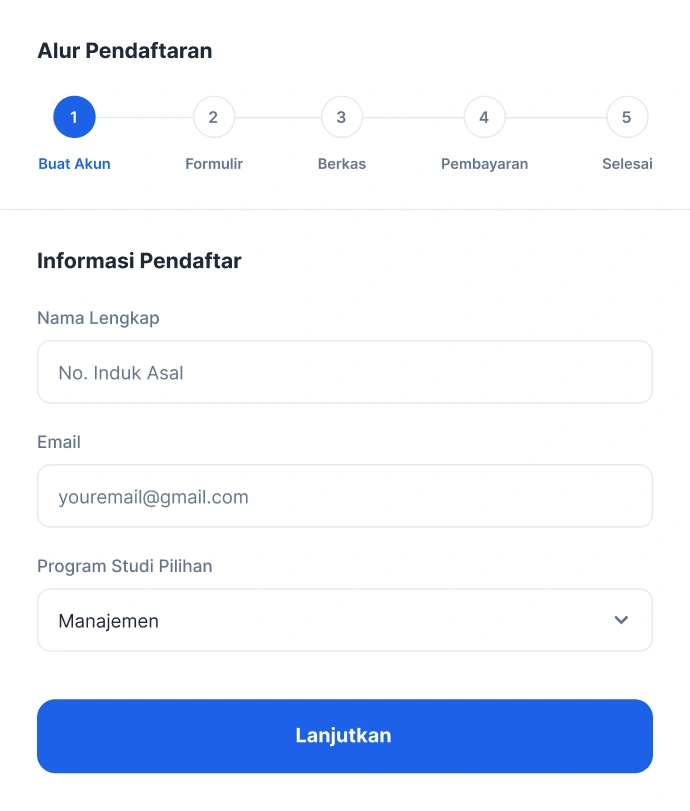 Alur pendaftaran PMB Online