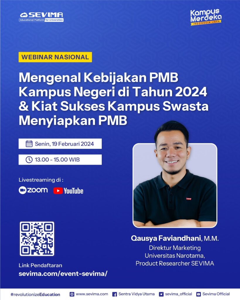 Webinar Mengenal Kebijakan PMB Kampus Negeri di Tahun 2024 & Kiat