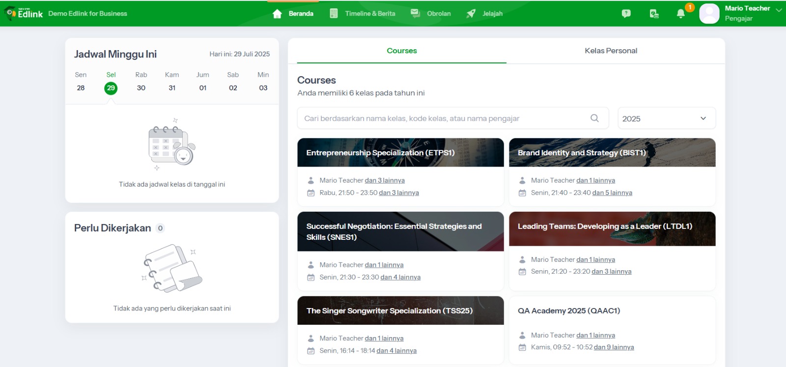 Pengembangan berbagai kelas untuk melatih karyawan
