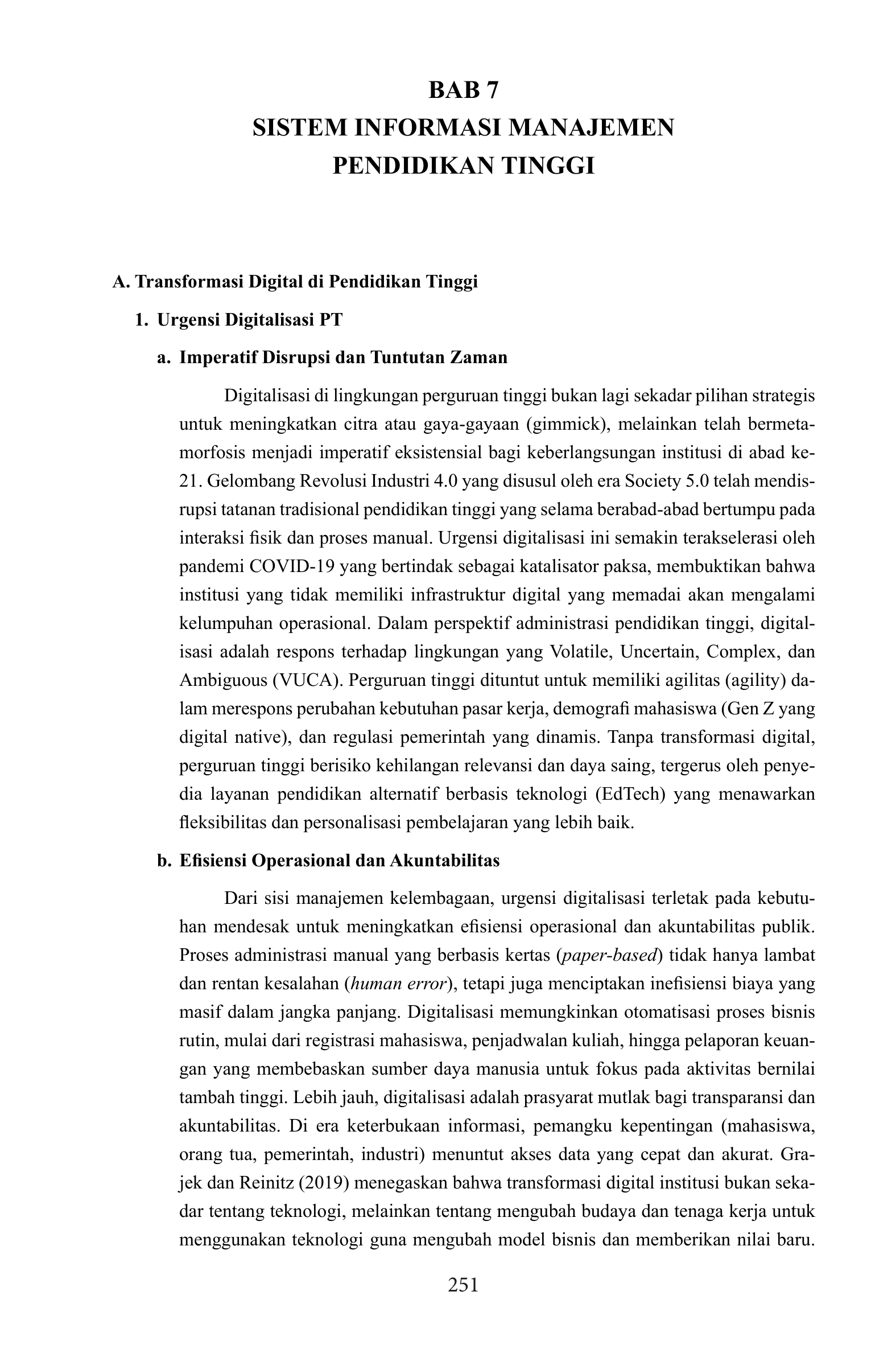 Administrasi Pendidikan Tinggi Dalam Perspektif Kebijakan, Pembiayaan Dan Manajemen Kelembagaan